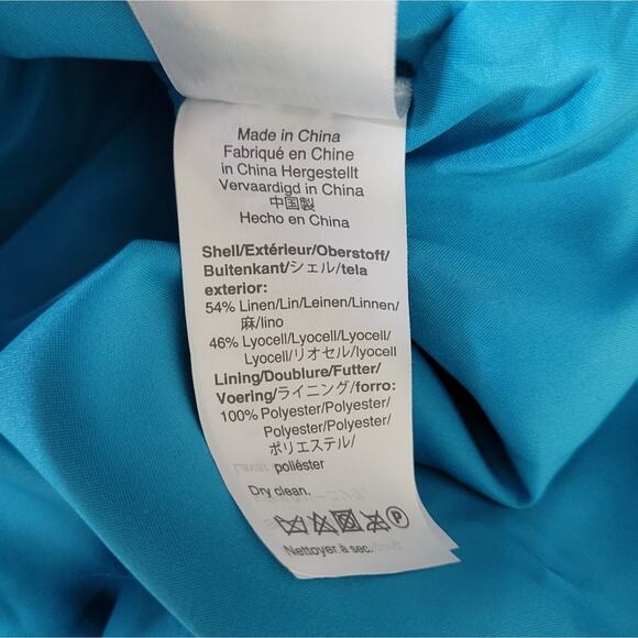 J. Crew Dress Re-Imagined Structured Linen Blend Sheath Monaco Blue 12 - Picture 3 of 7